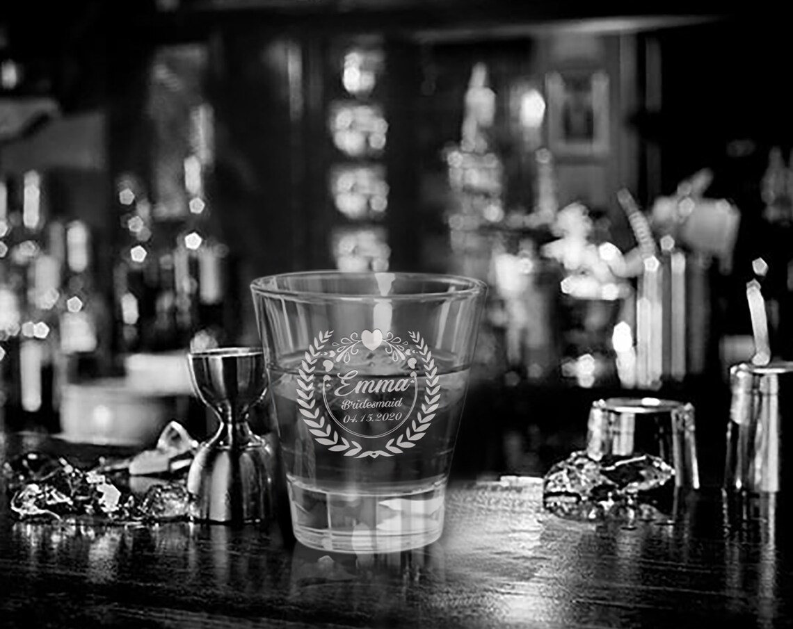 ENGRAVED ROCKS GLASS Glass For Bridesmaid Custom Bourbon Etsy