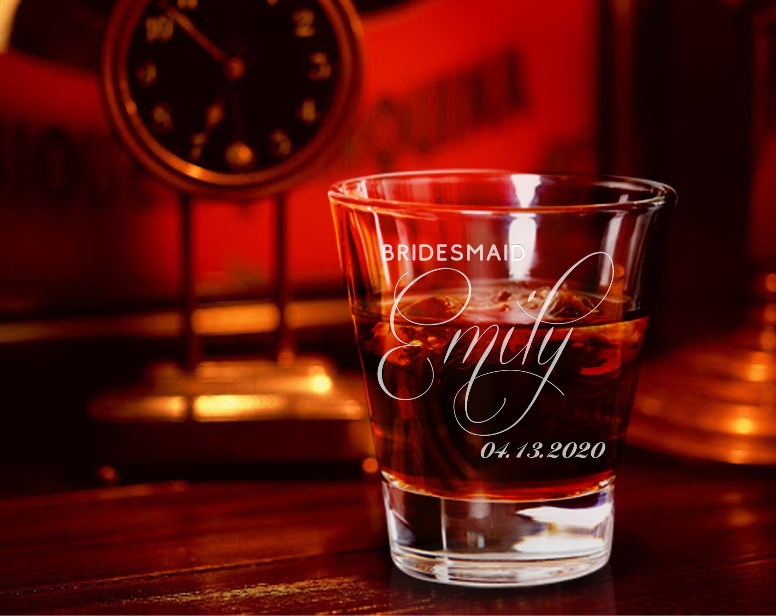 ENGRAVED ROCKS GLASS Glass For Bridesmaid Custom Bourbon Etsy