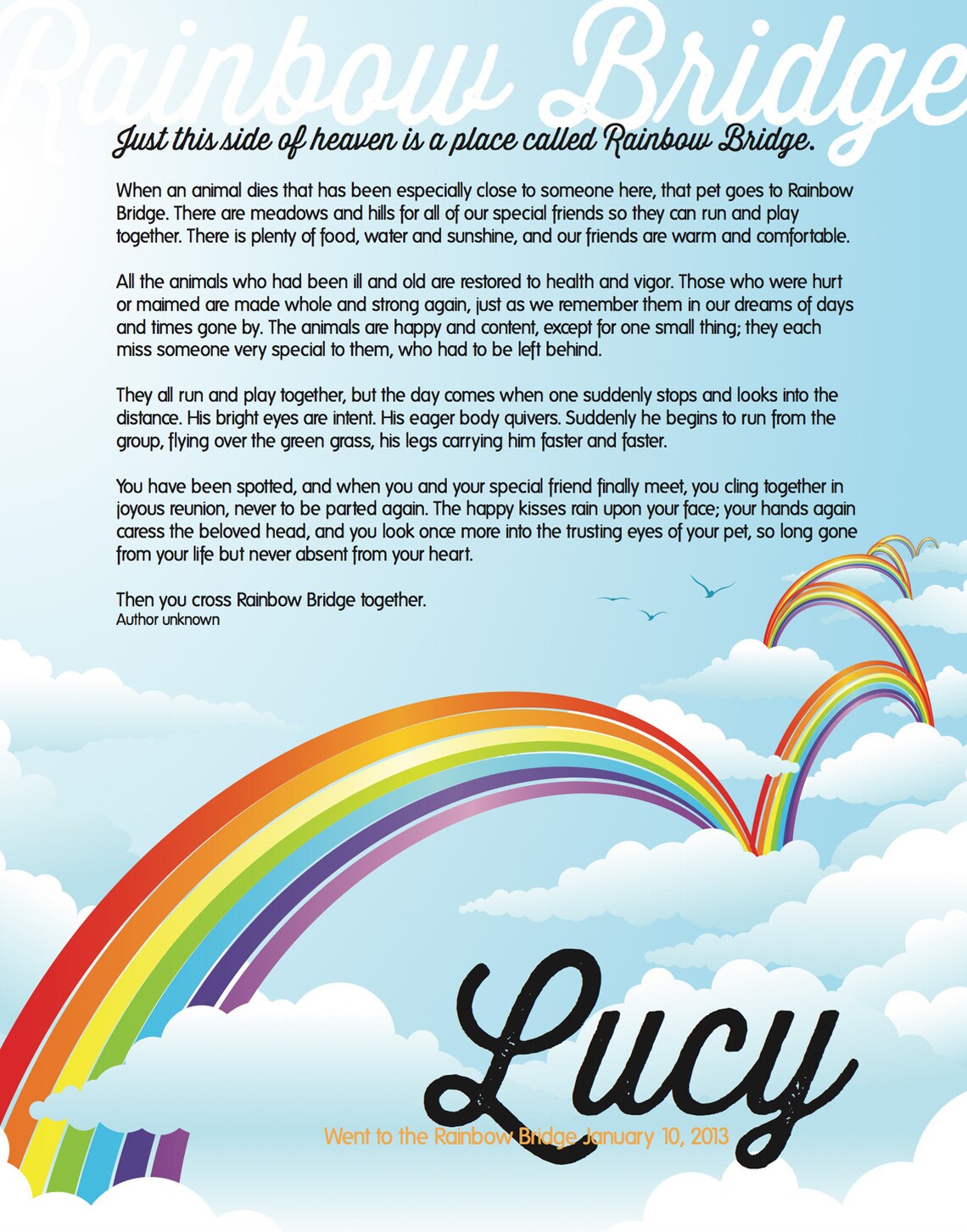 Customized Rainbow Bridge Print | Etsy