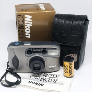 NIKON – Zoom 210 AF/ One Touch Zoom 70- 35mm Film Point & Shoot Camera - Film Tested Fully Functional - with Box Case Strap Film and Battery