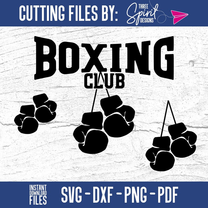 Silhouette Boxing Logo Boxing Club SVG Fight Club Boxing Gloves SVG dxf png pdf Cut File for Cricut