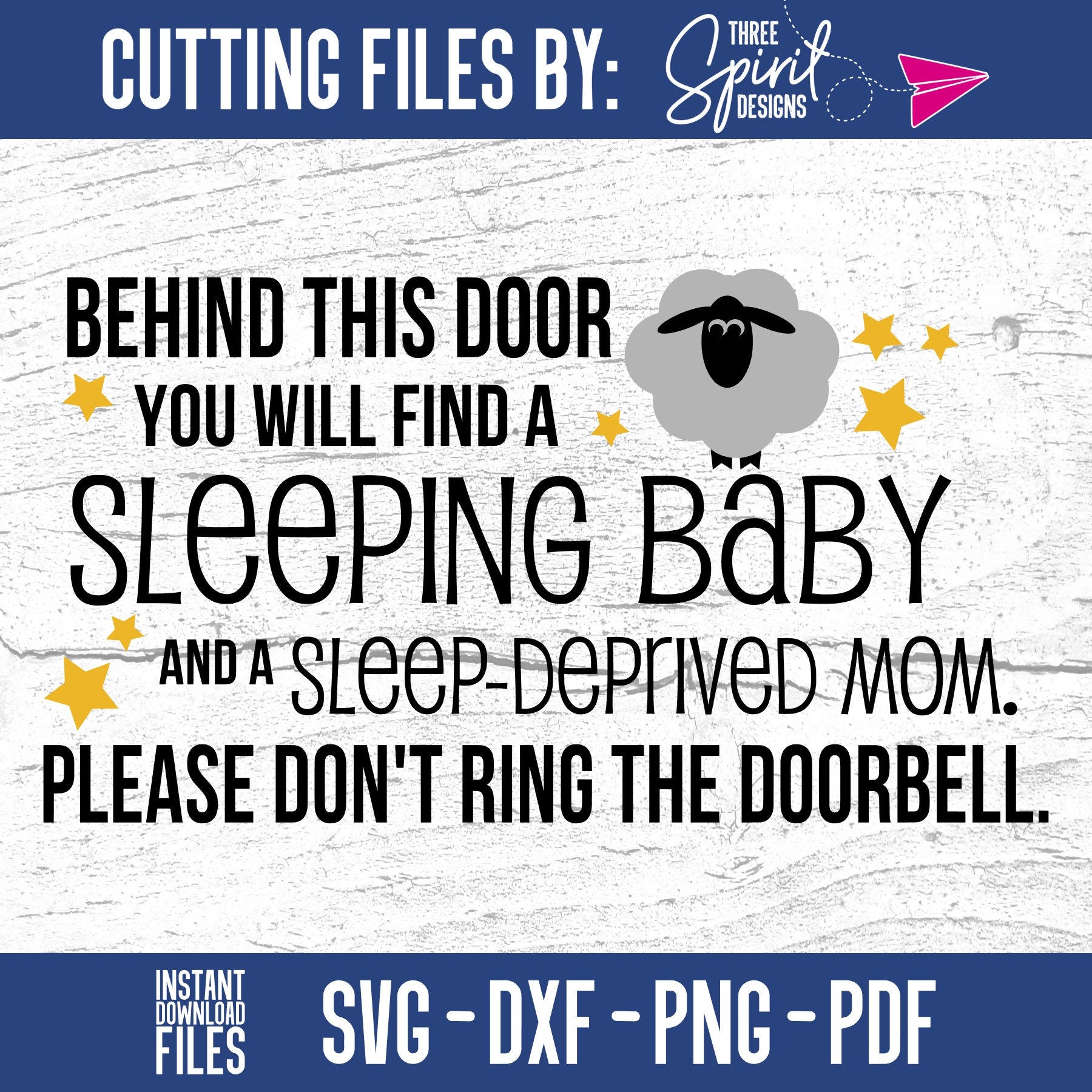 Sleeping Baby Door Sign SVG Do Not Knock Door Hanger Cutting - Etsy Canada