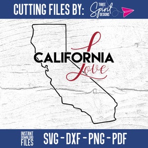 Californië liefde SVG, Californië staat SVG, snijden bestand voor silhouet, Cricut gesneden bestand, commerciële licentie opgenomen, Instant Download