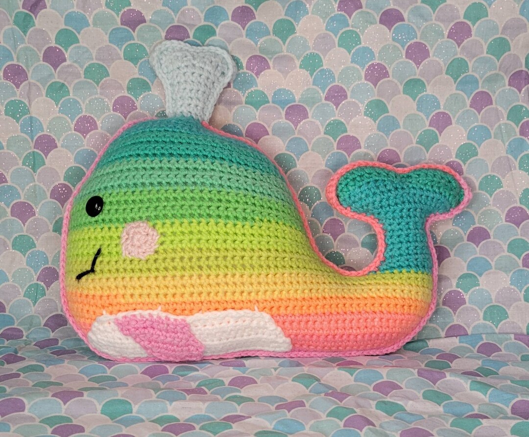 Whale Stuffed Animal Whale Stuffie Handmade Whale Crochet Etsy