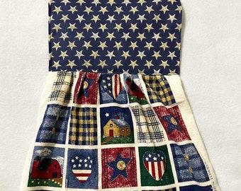 Americana-Patriotic Hanging Refrigerator, Oven Door Kitchen Terry Towel