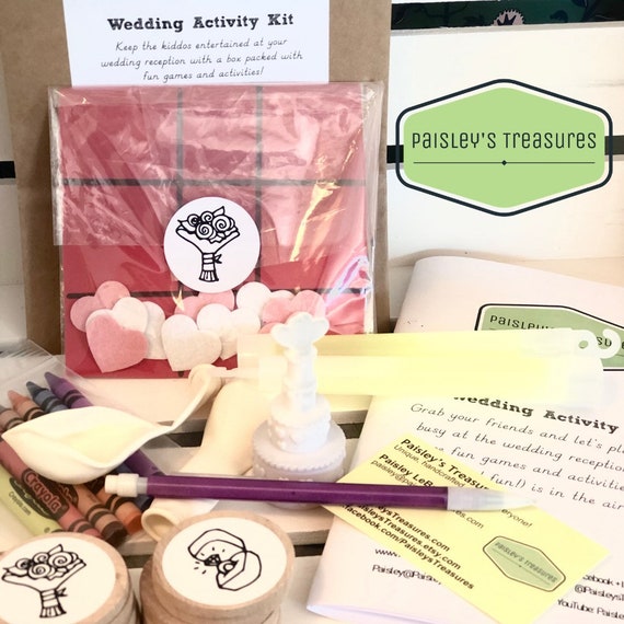 Kids Wedding Reception Activity Favor Kit With Wedding Match Etsy