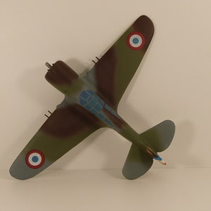Solid wood aircraft model handmade and painted Curtiss H 75 A Ech 1/48 Battle of France May-June 1940 image 4