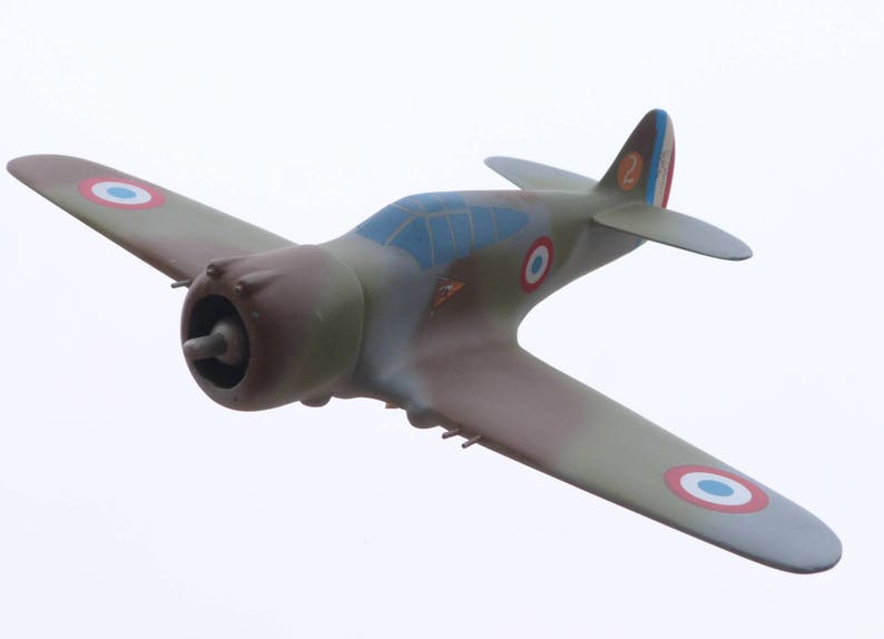 Solid wood aircraft model handmade and painted Curtiss H 75 A Ech 1/48 Battle of France May-June 1940 image 2