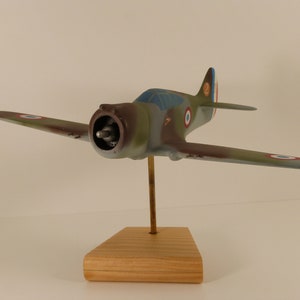 Solid wood aircraft model handmade and painted Curtiss H 75 A Ech 1/48 Battle of France May-June 1940 image 6