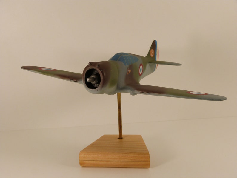 Massief houten vliegtuigmodel handgemaakt en geschilderd Curtiss H 75 A Ech 1/48 Slag om Frankrijk mei-juni 1940 afbeelding 6