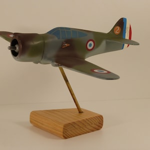 Solid wood aircraft model handmade and painted Curtiss H 75 A Ech 1/48 Battle of France May-June 1940 image 1