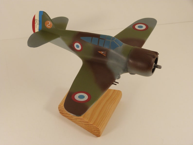 Massief houten vliegtuigmodel handgemaakt en geschilderd Curtiss H 75 A Ech 1/48 Slag om Frankrijk mei-juni 1940 afbeelding 5