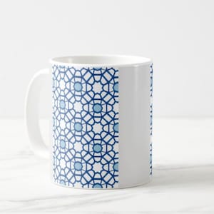 Blue gray tile coffee mug