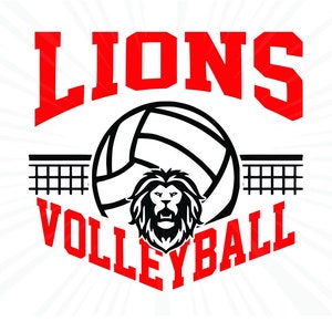Lions SVG, Volleyball SVG, Lions Volleyball T-shirt Design, Volleyball Mom Shirt, Cricut Cut Files, Silhouette Cut Files,Cutting Files