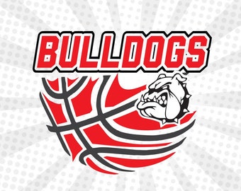 Bulldogs SVG, Basketball Svg , Sport Svg, Hand Drawn Bulldogs Basketball Shirt Print, Circut- Silhouette Cut File , Svg, Dxf, Png, Pdf, Jpeg