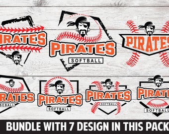 Pirate ,Pirate svg , Pirate Baseball, Pirate Softball,Pirates mascot,Pirates cut file,Baseball svg,Baseball cut file,Baseball cricut,Bundle