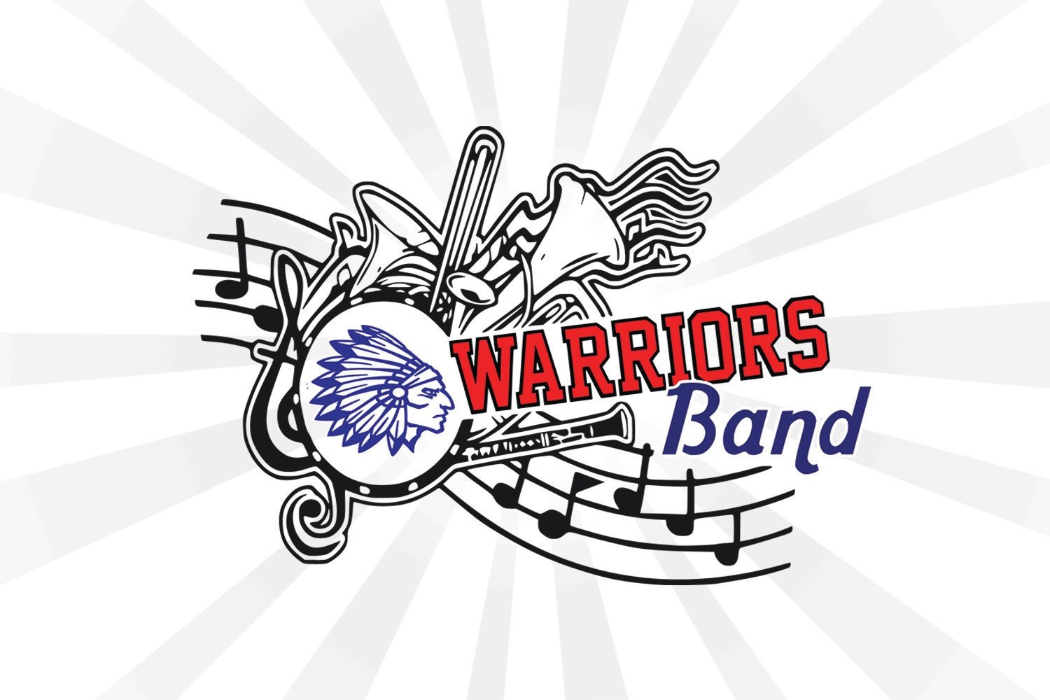 Warriors Marching Band Drum Svg , Warriors band svg,Band Svg ,Band Mom svg, Music note svg ,Warriors mascot , Marching Band svg, Band