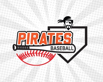 Pirate ,Pirate svg , Pirate Baseball, Pirate Softball,Pirates mascot,Pirates cut file,Baseball svg,Baseball cut file,Baseball cricut,Vector