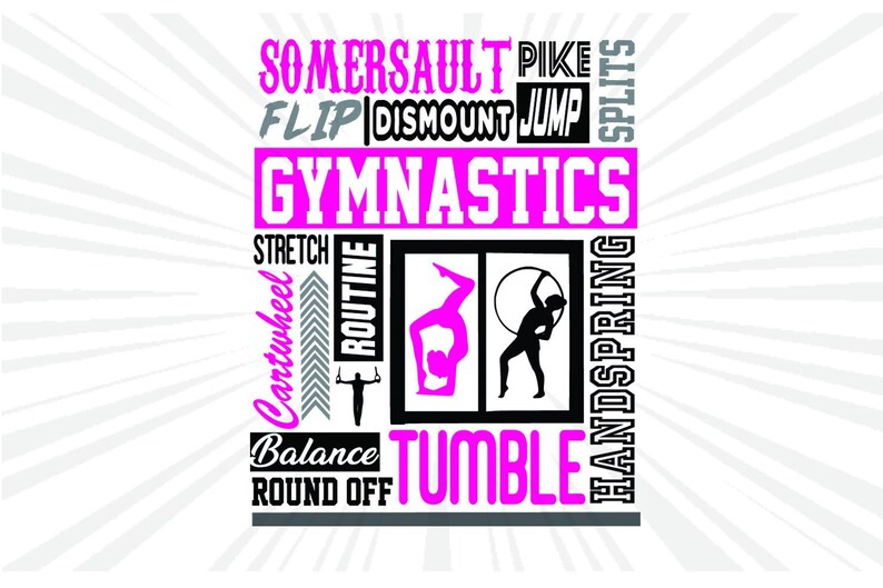 Download Gymnastics SVG Word art Svg Dxf Eps Subway art cut file ...