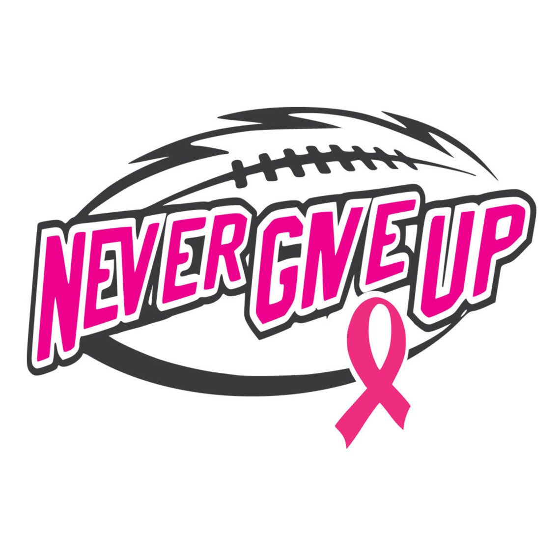 Never Give Up Football Laces Footballpink Svg Dxf Ai - Etsy