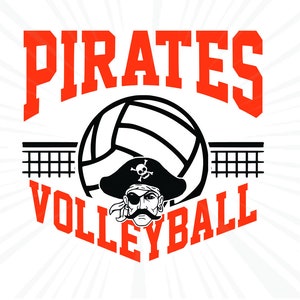 Pirates SVG, Volleyball SVG, Pirates Volleyball T-shirt Design, Volleyball Mom Shirt, Cricut Cut Files, Silhouette Cut Files,Cutting Files