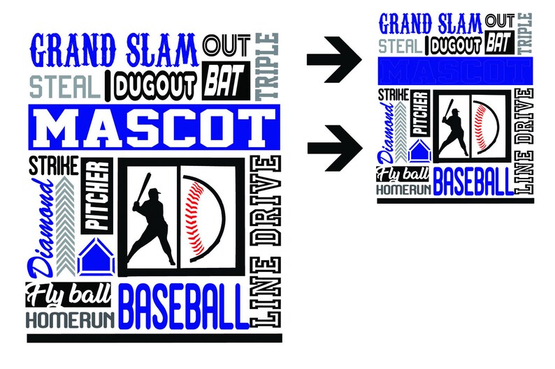 Baseball SVG Word Art Svg Dxf Eps Subway Art Cut File Cricut Silhouette ...
