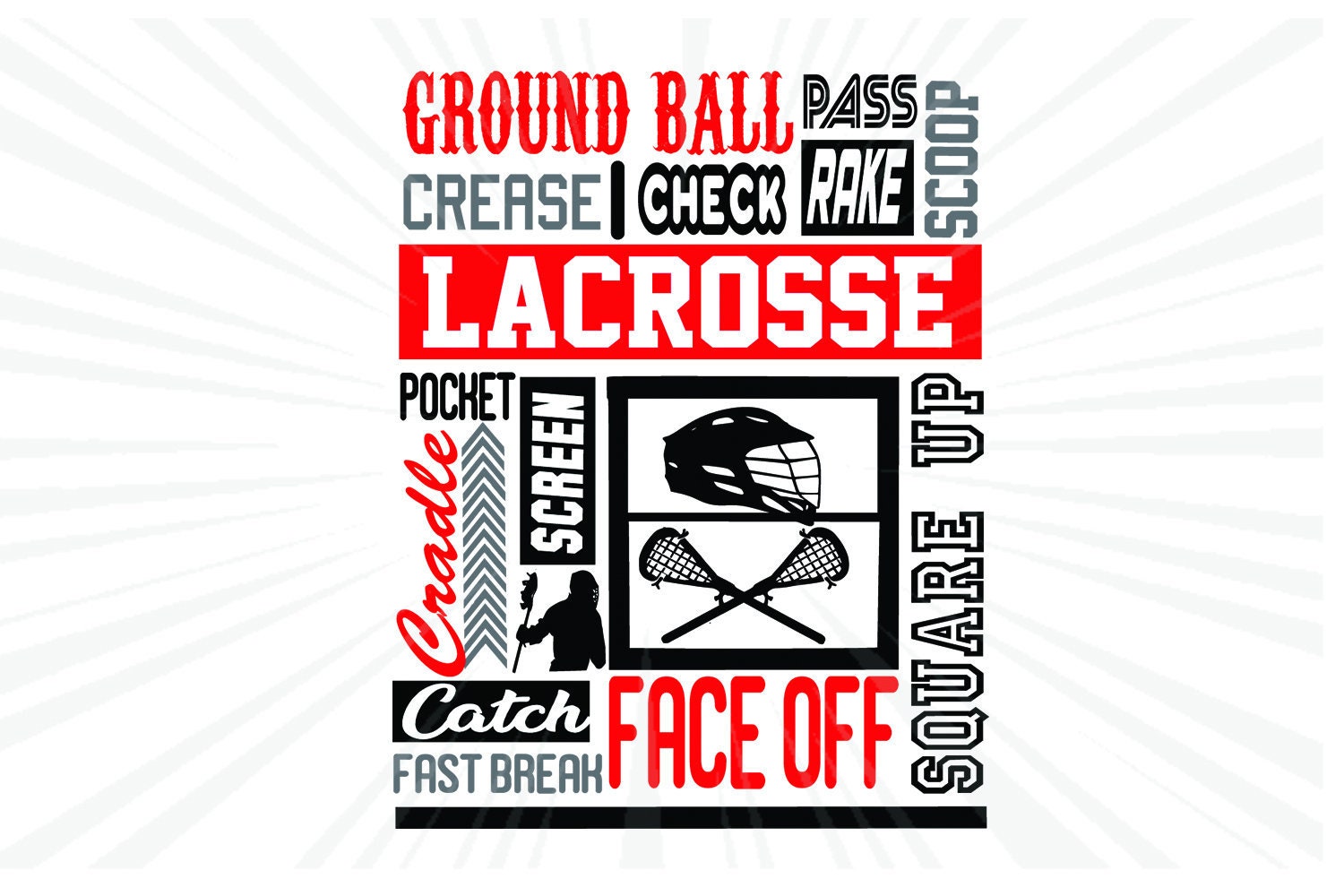 Lacrosse SVG Word Art Svg Dxf Eps Subway Art Cut File Cricut Etsy