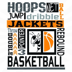 Jackets Basketball, SVG, DXF, EPS, Cut File,Jackets,Basketball,subway art, Mascot, Silhouette, Cricut, Vector File, Instant Download