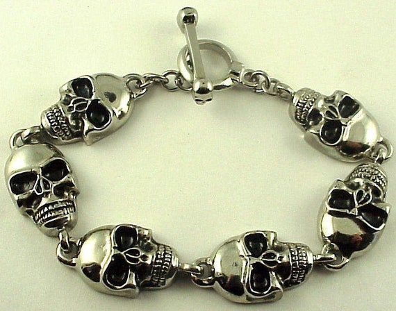 Heavy Metal Cool Heavy Skull Stainless Steel Bracelet 9