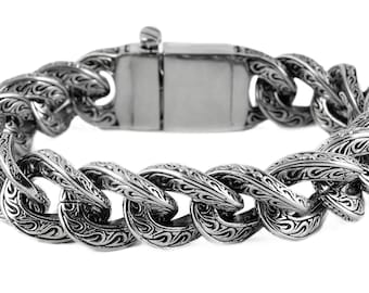 Pulsera unisex de acero inoxidable con diseño elegante de 25 mm y joyería para motocicleta.