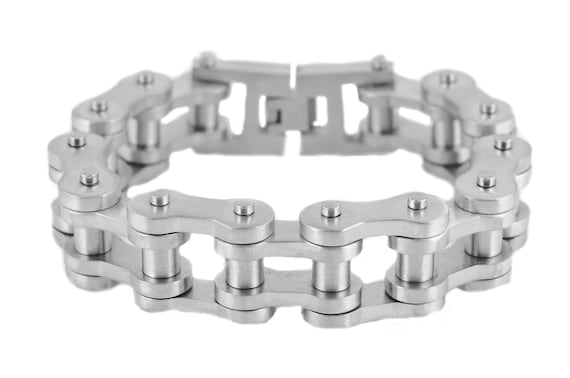 Brushed Finish 3/4 Inch Wide Thick Link Men's Stainless Steel