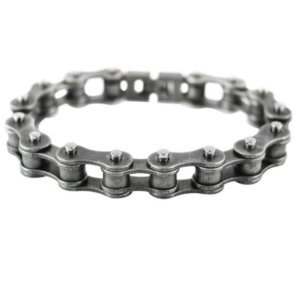 Heavy Metal Bike Chain Bracelet Worn Look Brand New Stainless Steel Motorcycle Bicycle Wear