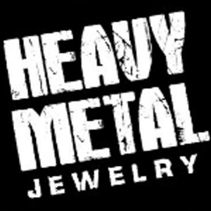 May include: Heavy Metal Jewelry logo with a distressed white font on a black background.