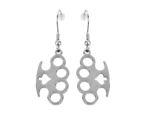Brass Knuckles Earrings French Wire Stainless Steel Motorcycle