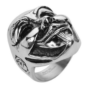 Unisex Guy Fawkes Ring ''anonymous Mask'' Silver Edition Stainless ...