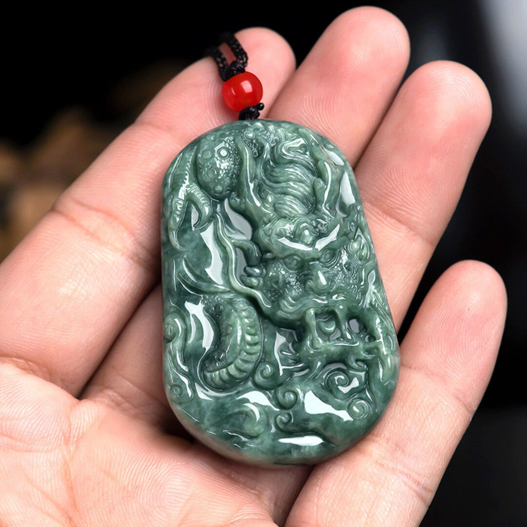 Jade Dragon Jade Carving Jade Dragon Pendant Jade Jewelry Etsy