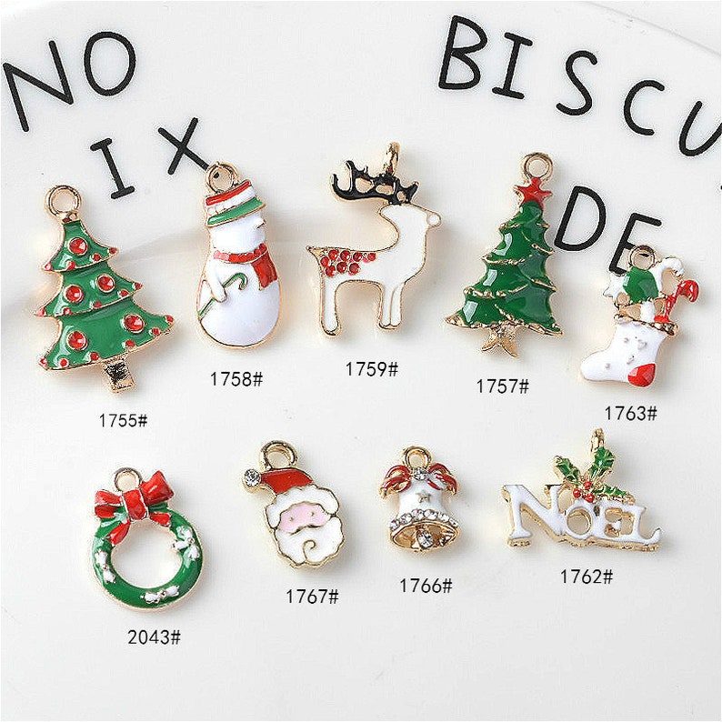 Christmas Charm set Colorful Christmas Tree Christmas Charms Etsy