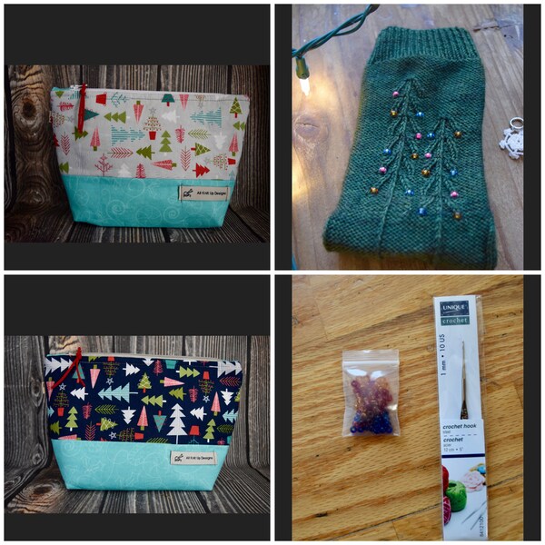 Bauble Extravaganza Sock Kit, Project bag and Yarn, Christmas Sock Kit, Sock Yarn, Project Bag,