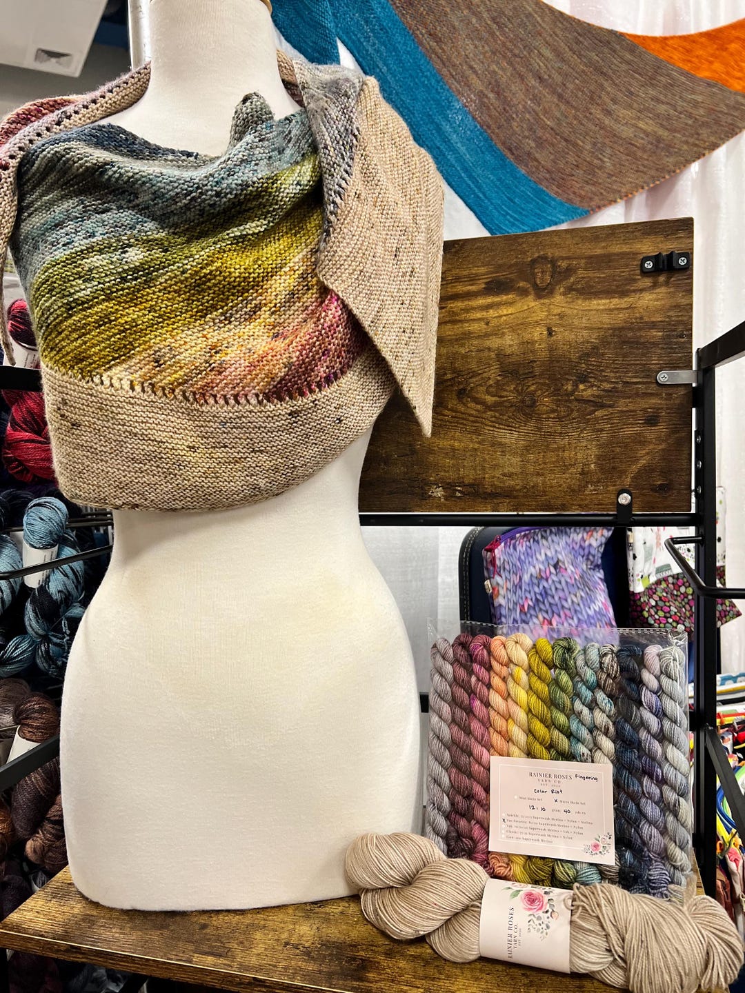 Color Riot Shawl Kit, Yarn and Pattern, Color Riot Shawl, Fingering ...