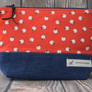 Sockenstrick-Projekttasche, Häkelgarnsack, kleine Stricktasche, Strickzubehörtasche, Garntasche, Stricktasche, Organizer-Tasche, Schaf