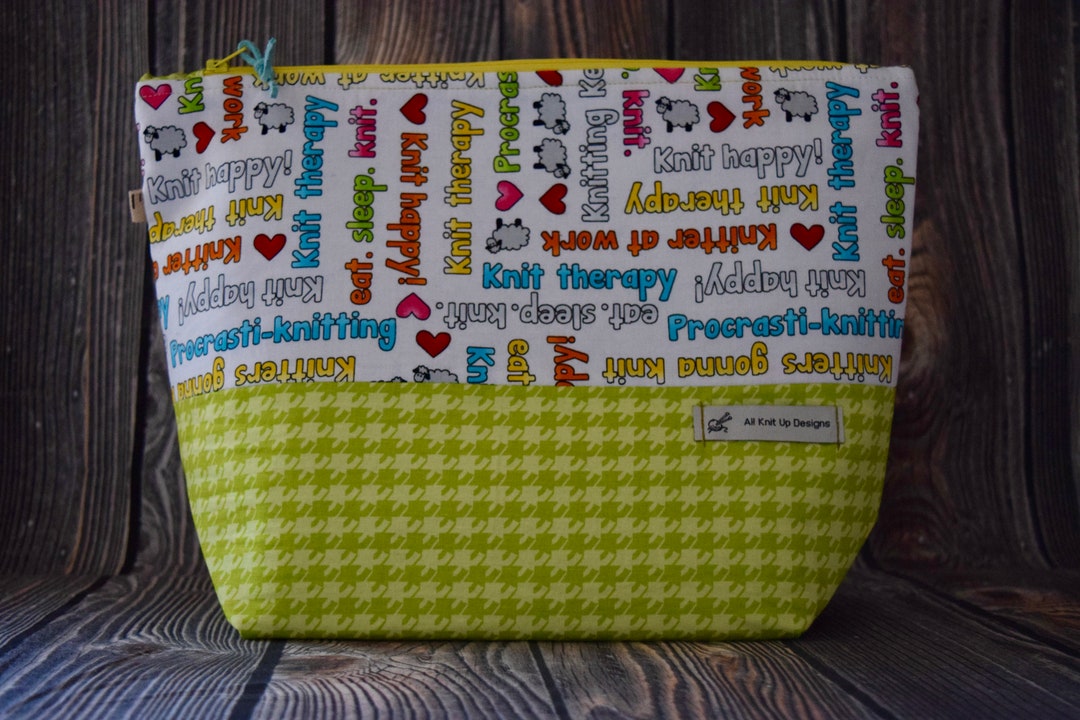 Large Knitting Project Bag Crochet Yarn Sack Knitting Bag Etsy