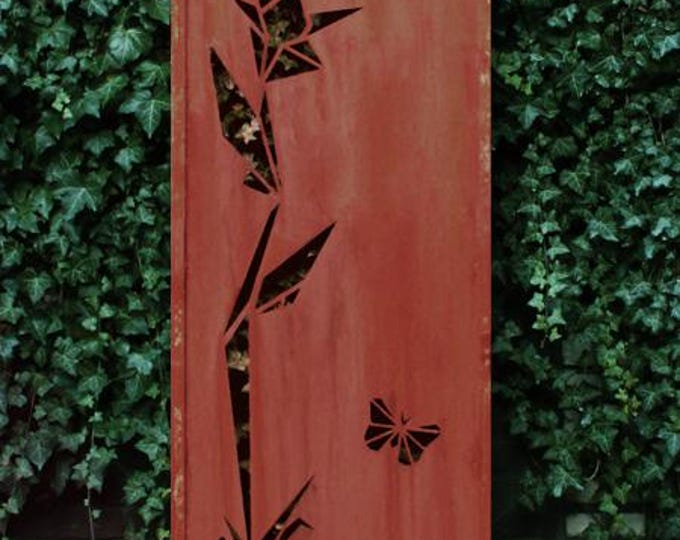 Steel Garden Wall - "Origami" - Modern Outdoor Ornament