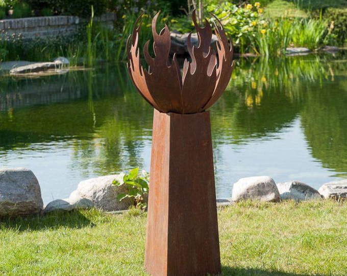 Fireplace - "Flame Conus Base Medium" - Modern Outdoor Ornament