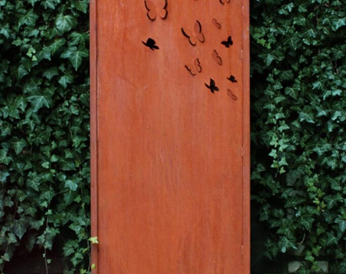 Steel Garden Wall - "Butterflys" - Modern Outdoor Ornament