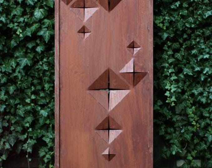 Steel Garden Wall - "Diamonds" - Modern Outdoor Ornament