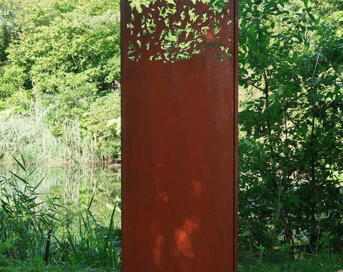 Steel Garden Wall - "Leaves 2" - Modern Outdoor Ornament