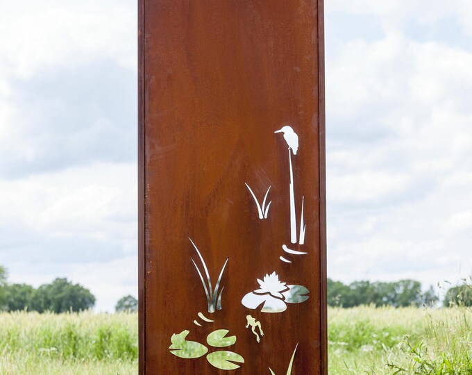 Steel Garden Wall - "Pond 2" - Modern Outdoor Ornament