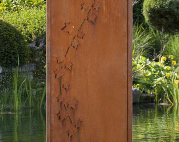 Steel Garden Wall - "Ivy" - Modern Outdoor Ornament
