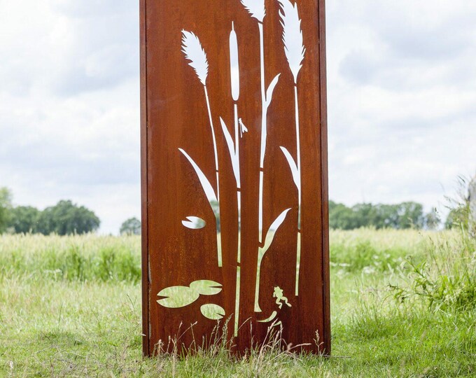 Steel Garden Wall - "Pond 1" - Modern Outdoor Ornament