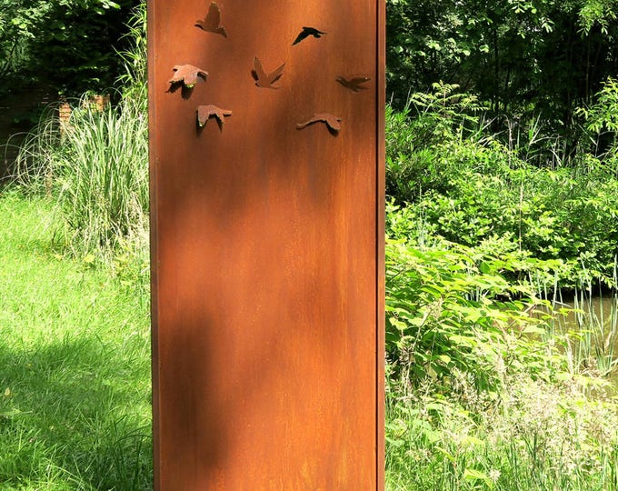 Steel Garden Wall - "Swarm 2" - Modern Outdoor Ornament